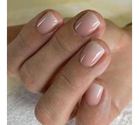 24pc Nude Gradient False Nails - Stick-on or Press-on with Removable Adhesive for Women - Fake Nails with Nail Art Accessories