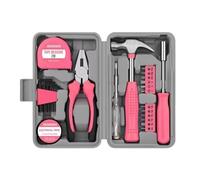 24pc Pink Tool Kit for Women - Essential DIY Home Repair Set, Ideal Gift for Mum, Daughter, Sister or Her - Mini Household Toolbox with Hand Tools