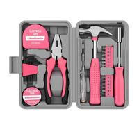 24pc Pink Tool Kit for Women - Small Tool Box with Tools Included, Mini Tool Kit Set with Hand Tools like Screwdriver Set & Hammer, Portable Toolbox for Home Use, Ideal for Ladies' Daily DIY & Repairs