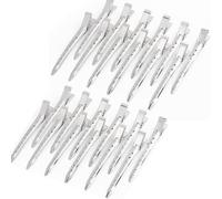 24pc Set Silvery Duck Bill Hair Style Clips - Metal Alligator Curl & Section Styles