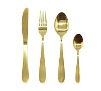 (24pc set) Stainless Steel Cutlery Sets Gold Light Flatware