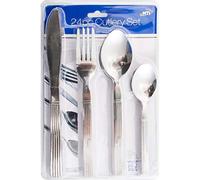 24pc Stainless Steel Cutlery Set in Blister Card, Silver
