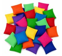24PCS 1.97x1.97in Nylon Bean Bag Toss Game Mini Bean Bags for Tossing | Bean Bag Games for Learning Activities, Office Teams, Family Outdoor Games, Backyard Picnics and Coordination Activities