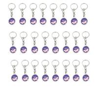 24Pcs £1 Trolley Token Keyrings - 12-Sided Pound Coin Alternative | Fits Standard UK Trolleys | Shopping Trolley Coins with Keyring Clips | Gifts for Lockers, Gym, Party Bags (24, BUTTERFLY DESIGN)