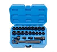 24pcs 10-19mm 3/8"-7/8" 3/8" Ratchet Hollow Key Hexagonal 12 Point Socket Set Chrome Steel Car Workshop Home Use