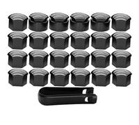 24Pcs 17MM Black Wheel Nut Bolt Trims Studs Cover Cap for Opel for BMW for Benz Car Styling Car Tyre Wheel Hub Nut Covers