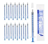 24pcs 1ml Syringes Colostrum Syringes Plastic Syringe, Individually Packed Food Syringe for Measuring Liquids, Scientific Experiments, Plant Watering, Pet Feeding (Blue)