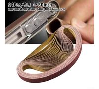 24PCS 1x30 Inch Sanding Belts 25x762mm, Assorted Grits 60/80/120/150/240/400 for Belt Sander and File Sanders, Aluminum Oxide Sandpaper for Wood M