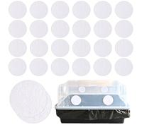 24Pcs 2.5" Monotub Adhesive Filter Disks, Polyfil Monotub Filter Fits Myco 28QT/44QT/66QT & DIY Monotub, Mushroom Growing Supplies