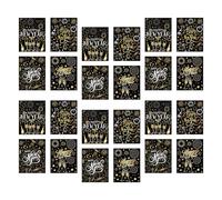 24Pcs 2026 New Year Party Decoration Gold Black Bottle Wrapping Labels Waterproof Wine Decorative Sticker for Champagne Christmas Wine Bottle Stickers