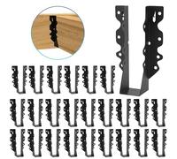24PCS 2x8 Joist Hanger,Hurricane Ties,Black Powder Coating Joist Brackets for Rafters Tie Brackets…