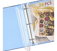 24Pcs 3 Hole Punched Magazine Holders, Magazine Organizer, 3 Ring Binder Insert Strips, Translucent White
