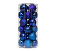 24pcs 30 mm Christmas Balls Decoration Shatterproof Christmas Tree Baubles Mini Christmas Hanging Ball Ornaments for Christmas Tree Wreath Garland Holiday Wedding Party Decoration Royal Blue 3cm