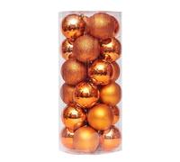 24pcs 30 mm Christmas Balls Decoration Shatterproof Christmas Tree Baubles Mini Christmas Hanging Ball Ornaments for Christmas Tree Wreath Garland Holiday Wedding Party Decoration Orange 3cm