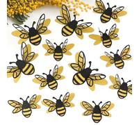 24PCS 3D Bee Wall Stickers, Double Layer Honey Bee Decor in 2 Sizes, Glitter Bumble Bee Wall Decals with Glue Dot for Home, Bedroom, Nursery, Party, Spring and Summer Window Decorations