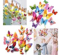 24PCS 3D Butterfly Wall Stickers - Multicolor Removable and Reusable Decor with Magnets and Gum, Perfect for Party Decorations, Home and Event Styling