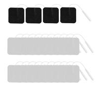 24Pcs 40mm X 40mm TENS Machine Replacement Pads, Reusable Self Adhesive Electrodes Pads for TENS & EMS Units, Non-Irritating Tens Pads Replacement with 2mm Connector (White 20, Black 4)