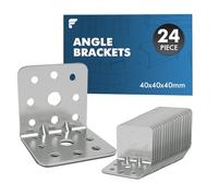 24PCS 40x40x40mm Heavy Duty Angle Brackets, Galvanised L Brackets for Wood, 1.5mm Thick Metal Corner Brackets, Reinforced Ribbed Right Angle Brackets for Shelves, Furniture, DIY Joint Repair Connector