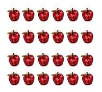 24pcs 4cm Mini Apple Ornaments Christmas Tree Decorations Xmas Hanging Pendant Baubles for Trees