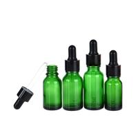 24Pcs 5ml 10ml 15ml 20ml 30ml 50ml 100ml Empty Dropper Bottle Refillable Amber Glass Refillable for Essential Oil Aromatherapy Liquid Cosmetic Massage Perfumery (50ML,Green Black Cover)