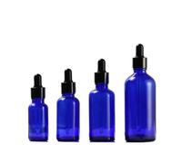 24Pcs 5ml 10ml 15ml 20ml 30ml 50ml 100ml Empty Dropper Bottle Refillable Amber Glass Refillable for Essential Oil Aromatherapy Liquid Cosmetic Massage Perfumery (50ML,Bule Black Cover)