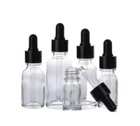 24Pcs 5ml 10ml 15ml 20ml 30ml 50ml 100ml Empty Dropper Bottle Refillable Amber Glass Refillable for Essential Oil Aromatherapy Liquid Cosmetic Massage Perfumery (100ML,CLear black cover)