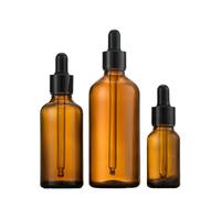 24Pcs 5ml 10ml 15ml 20ml 30ml 50ml 100ml Empty Dropper Bottle Refillable Amber Glass Refillable for Essential Oil Aromatherapy Liquid Cosmetic Massage Perfumery (15ML,Brown Black Cover)