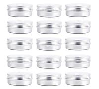 24Pcs 60ml/2oz Empty Silver Aluminum Tin Cans Round Metal Cosmetic Sample Jars Storage Containers with Twist Screw Top Lid Travel Tins for Tea Spices Eye Shadow Lip Balms Cream Crafts Jewelry