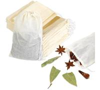 24PCS 6x8 Inch Spice Bags for Cooking, Muslin Drawstring Soap Bags Reusable Empty Tea Bags for Loose Tea Sachet Bags Cheese Cloth Bags for Straining