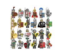 (24pcs-A) 24pcs Medieval Roman Soldier Building Block Man Castle Series r Minifigures Fit Lego