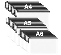 24PCS A4+A5+A6 Mesh Zipper Pouch Document Wallet - Plastic Folders with Zip Locks for School, Home, Office and Travel (Black)
