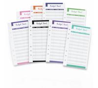 24PCS A6 Budget Planner Sheets - Expense Tracker Refill Paper with 16 Stickers - Money Organiser Insert for Budget Binder, Personal Finance & Bill Organizer Accessories