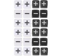 24Pcs Addition Subtraction Dice Set, 16mm Math Sign Dices for Classroom Teaching, Black White Acrylic Arithmetic Symbols, Manipulatives for Kids Learning Games