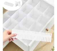 24pcs Adjustable Drawer Dividers,dDrawer Separators,Plastic Drawer Organiser Divider,dDrawer Organizer Cut Freely,Draw Dividers for Makeup Sock Underwear Kitchen Dressing Storage Organiser, 32x7 cm