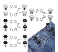 24pcs Adjustable Waist Buckle Extender, Detachable Jean Button Pins No Sewing Required Reusable Jean Buttons, Pant Waist Tightener Clip Snap for Jeans Dress Fit Instant Button for Pants, 4 Set