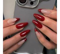 24Pcs Almond Fake Nails Press On Artificial False Glues On Gradients Designs French Tips Design False Nail