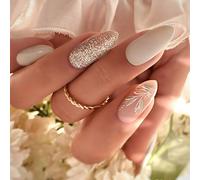 24PCS Almond Press On Nails Acrylic False Manicure Accesories Stick On For Various Occasion Artificial Nail