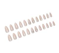 24pcs Almond Press On Nails French Artificial Nails With Elegant Bows Designs Glossy Full Covers Stick On Nails