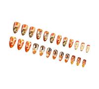 24Pcs Almond Press On Nails Gradients French Tip Fake Acrylic False Artificial Glues On Women Acrylic Glues On Nail For Women Clear