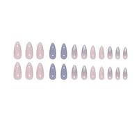 24pcs Almond Shaped False Nails Acrylic Artificial Nails With Full Coverage Glitters Stick On For Everyday Use Fashionable Manicure For Women