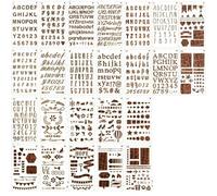 24PCS Alphabet And Number Stencil Set Various Shapes Alphabet Numbers Pattern Graphic Templates Reusable Wall Painting Spray Paint Stencils Painting Stencils For Wall Painting Art Scrapbook Home Decor