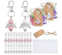 24pcs Angelic Wing Keychains As Sophisticated Party Supplies For Weddings Birthdays And Baptisms Celebration Wedding Thanks You Gifts