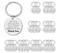 24Pcs Appreciation Keyring for Colleague Employee Teacher Therapists Nurse Coworker Leaving Gift Thank You Gifts for Women Men Inspirational Appreciation Keychain Christmas Birthday Retirement Gifts