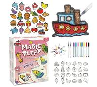 24PCS Aqua Puffs Painting Craft Kit, Magic Aqua Puffs, Creative Puffy Art, Fun Puff Art, Mess-Free Washimals for Kids, DIY Texture Painting Set for Children's Handicraft Activities