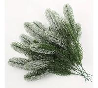 24pcs Artificial Christmas Pine Needles Faux Green Pine Branches Lifelike Greenery Leaves Plants Pine Twigs Wreath Crafts DIY Garland Accessories for Indoor Outdoor Home Shop Table Vase Filler Wedding