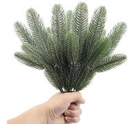 24pcs Artificial Christmas Pine Needles Faux Green Pine Branches Lifelike Greenery Leaves Plants Pine Twigs Wreath Crafts DIY Garland Accessories for Indoor Outdoor Home Shop Table Vase Filler Wedding