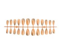 24Pcs Artificial Nails Almond Glossy Stripes Designs Acrylic Nails French Tip Easy To Apply And Remove For Women French Manicure