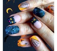 24pcs Artificial Nails Gothic Kitten Art ABS with Shimmering