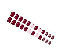 24Pcs Artistic False Nails Featuring Glitters Hearts Short Square Shape Creative Artificial Nails for Fashionable Styles Valentine Artificial Nails