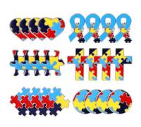 24pcs Autism Awareness Pin, 6 Styles Autism Puzzle Piece Pin Badge Multi Color Autism Awareness Lapel Pin Brooch Mental Health Badge Autism Awareness Accessories for Clothes Backpacks Hats